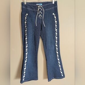 Denim Degree Lace Up Flare Jeans Size 7